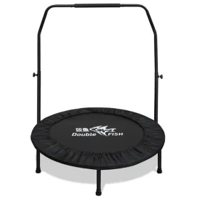 High-Quality Adjustable Foam Handle 1 Mini Trampoline 40 - Supports Up To 400lbs, Black Rectangular Fitness Rebounder For Adults - Ideal For Indo (Option: Defaulttitle)