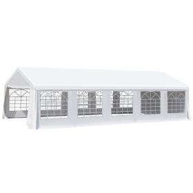 Heavy Duty Wedding Canopy 20x32 Outdoor Shelter for Weddings, Parties, BBQ White (Option: White-2080x225x150 mm)